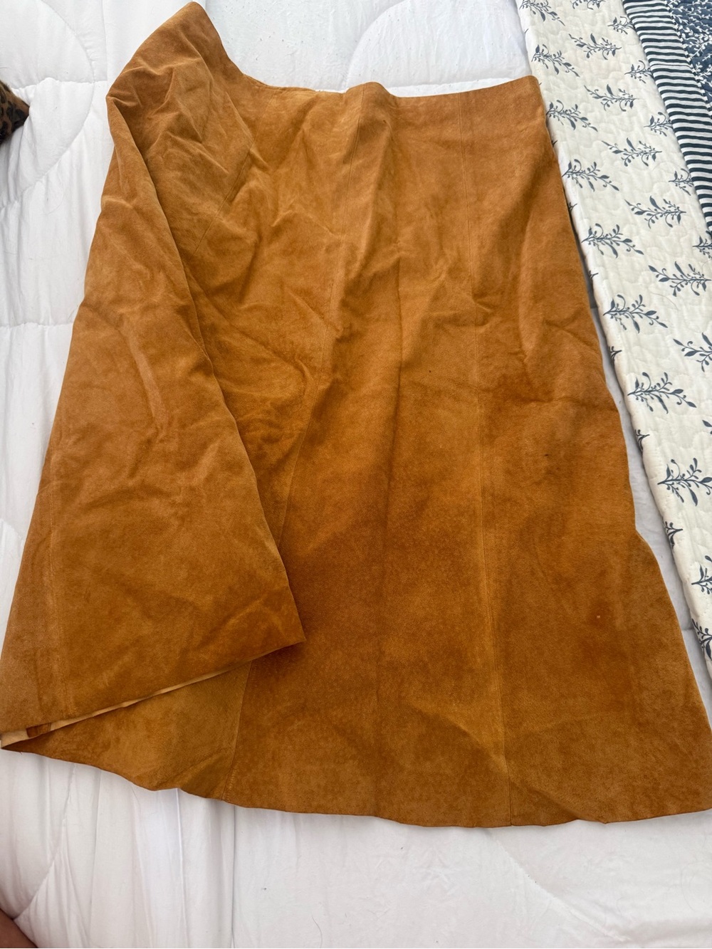 Suede mustard colored skirt